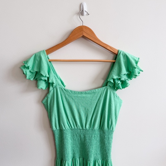 NATION LTD • Brittini Smocked Waist Midi Dress in Katydid - Picture 4 of 14